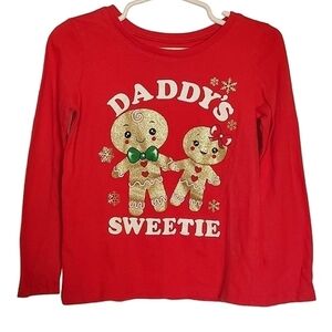 K1083 * Children's Place Daddy's Sweetie Gingerbread Tee Red Size 18/24M